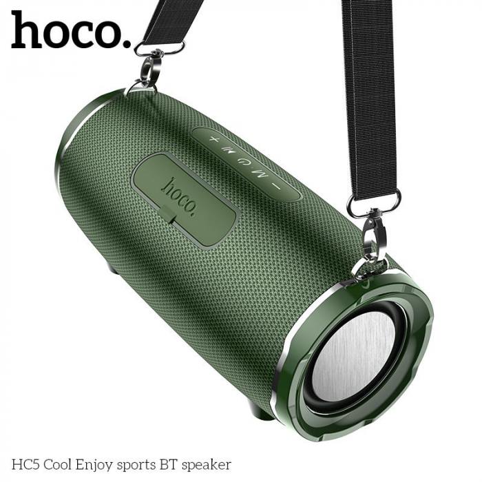 Портативная колонка bluetooth hoco hc5 cool enjoy 2*15w, зеленый (мятая упаковка)